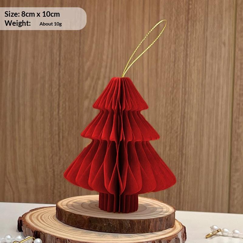 Large Xmas Tree Decoration; 3D Folding Paper Honeycomb Ball for Desktop & Hanging Christmas Ornament Navidad Decoraciones.