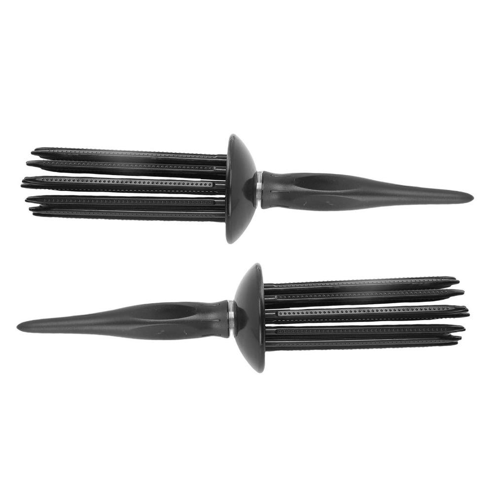 2pcs Textured Grip Curling Roll Comb Easy Styling Voluminous Hair Comb  Travel Styling