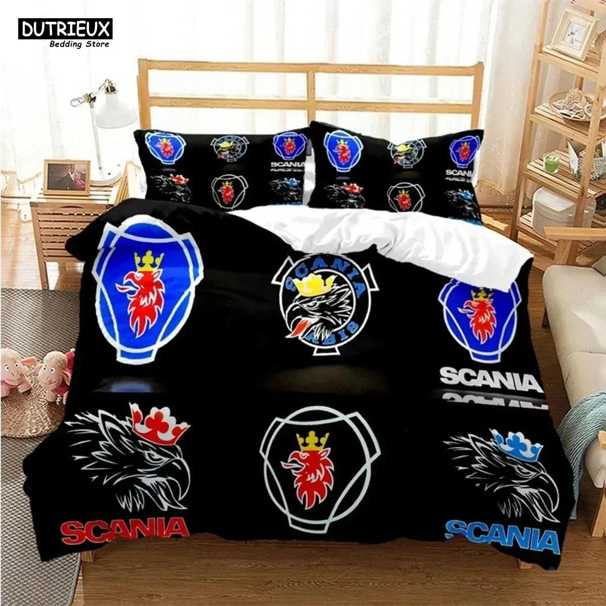 

Розкішний новий 3D-принт Scania Вантажівка Комплект підковдри М яка наволочка для ковдри Тваринний комплект постільної білизни Тигровий візерунок Наволочка для ковдри Декор кімнати AU Double 180x210cm