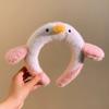 Non-slip Cartoon Headband Plush Doll Penguin Hair Hoop Hair Accessories Plush Hairband  Makeup