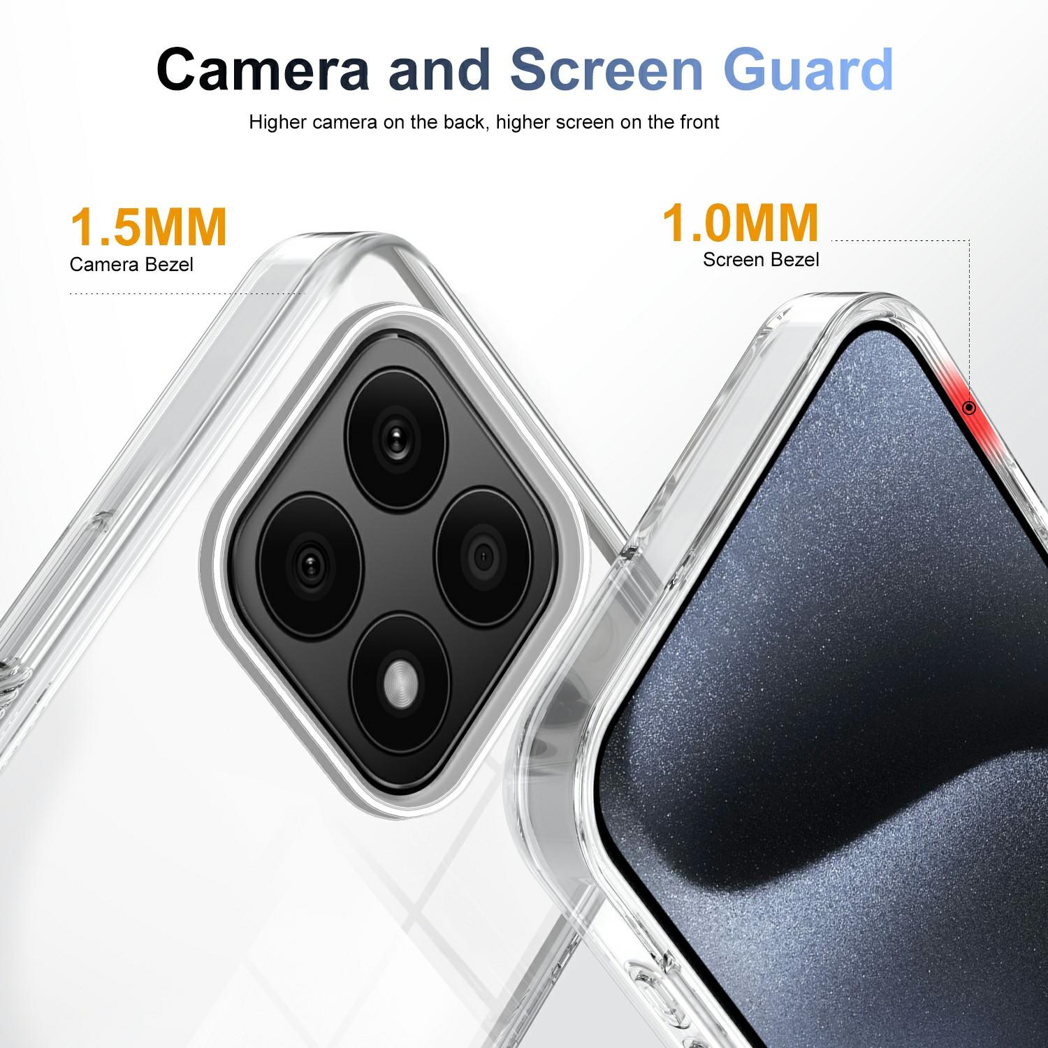 

For Honor X8b 4G Clear Phone Case TPU PC Anti-Slip Drop-Proof Back Cover Transparent