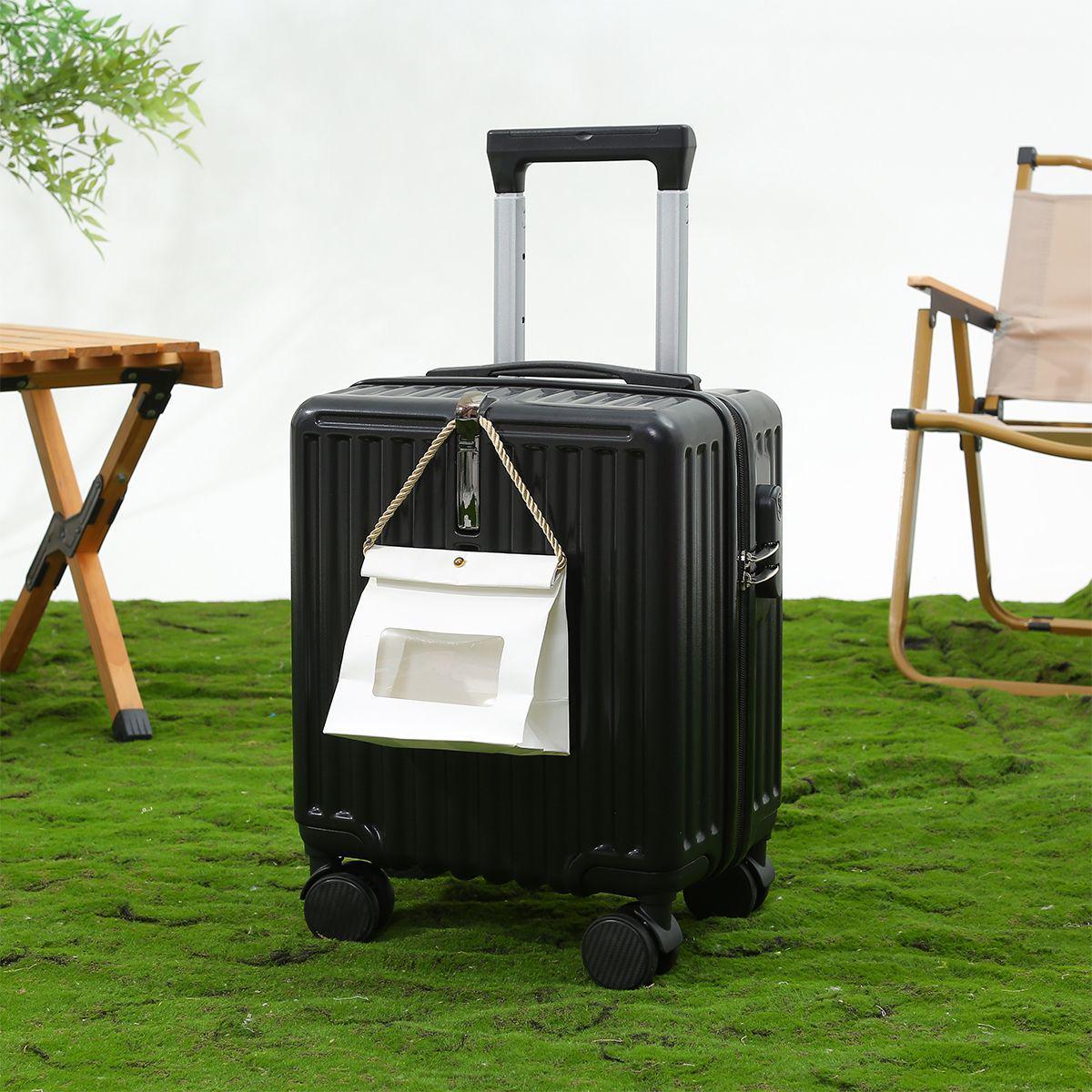 

14 Компактна валіза-візок 20x30x40см - Ручна поклажа, кодовий замок, шкіряна валіза для подорожей навесні/восени 14-inch - Two-section Rod [Deluxe Lining]