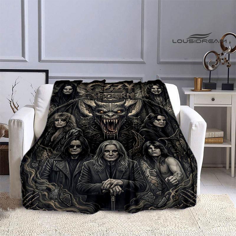 Ozzy osbourne printed blankets picnic blanket Warm Flannel blankets Soft and comfortable blanket bed linings Birthday Gift