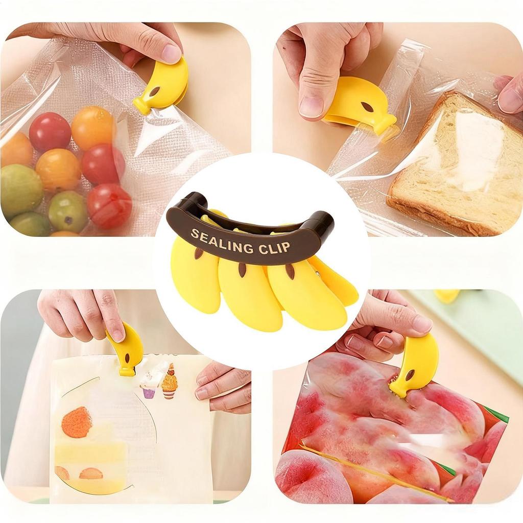 Magnetic Bag Clips Banana Shape Magnetic Clamp Refrigerator Airtight Chip Clips For Home Office Refrigerator Freezer Dorm Pantry