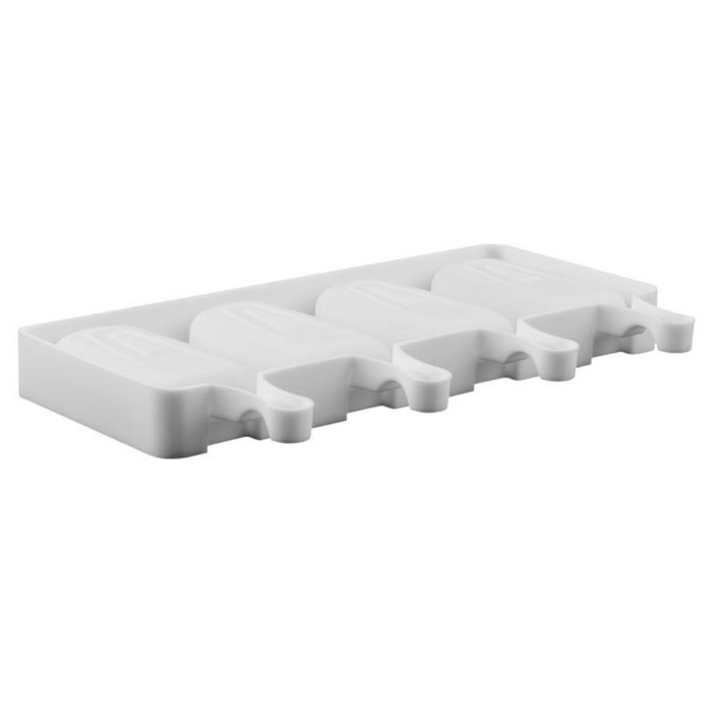 Silicone Ice-cream Mold Reusable Non-stick Flexible 4 Grid Heats-resistant Kitchen Ice Stick Maker Making Tool Accessories