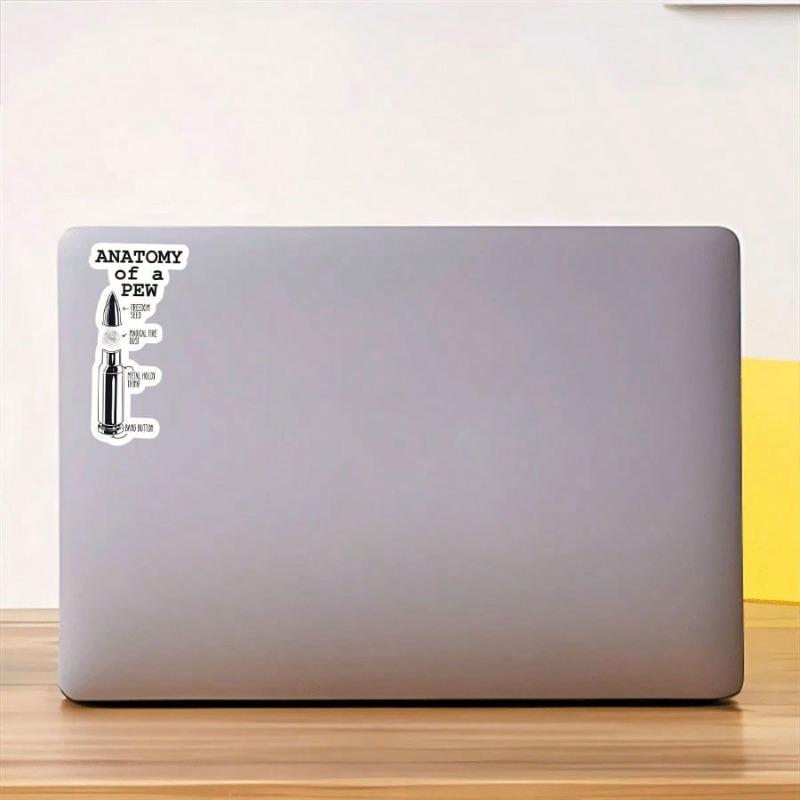1pc Anatomy Of A Pew Sticker - Funny Military Decal For Laptops, - Waterproof Vinyl Decal - Quirky, Fun Design Ideal For Music And Humor Enthusiasts