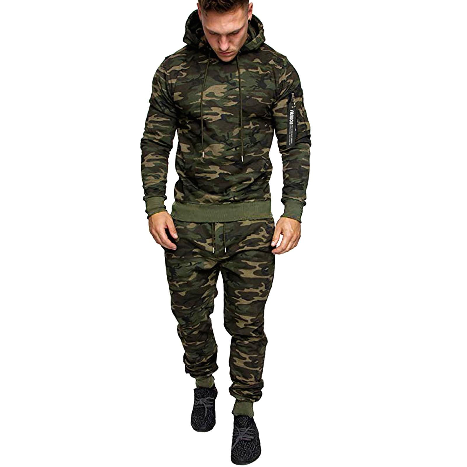 

Mens Splicing Zipper Print Sweatshirt Top Pants Sets Sport Suit Tracksuit XXXL