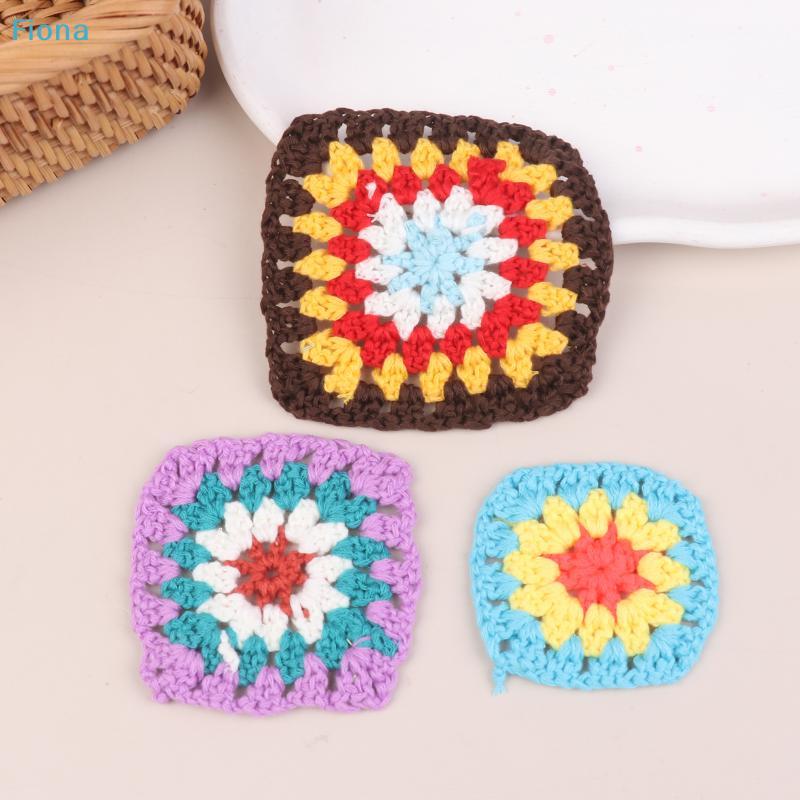 10 Pezzi Mix Casuale Colori Uncinetto Fatto a Mano Centrini Adatti Pezzo Fiore Quadrato Per Tasca Vestiti Fai da Te Sottobicchiere Borsa Tovaglia