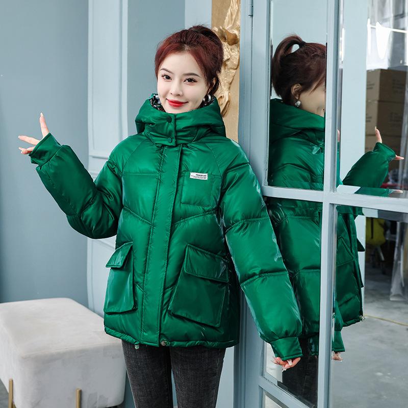 Glossy Jacket Women's Short Korean Version of The Loose Winter Padded Jacket Thickened Warm Padded Jacket