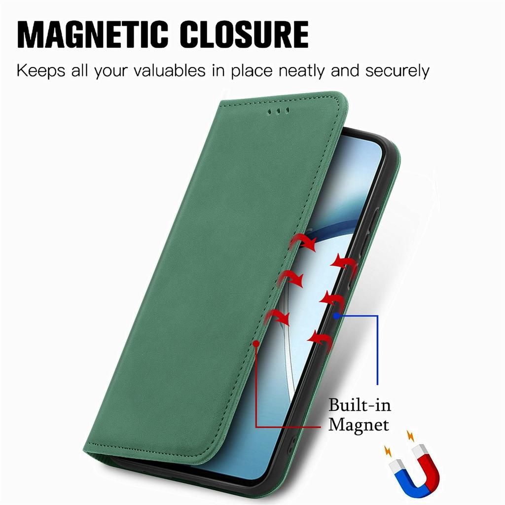 For Oukitel C62 Leather Case with Card Holder Magnetic Absorption Phone Cover