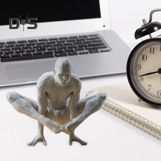 Figurină de om de yoga abstractă Padmasana yoghin statuie desktop meditativ om sculptură pentru decor de cameră de zi yoga