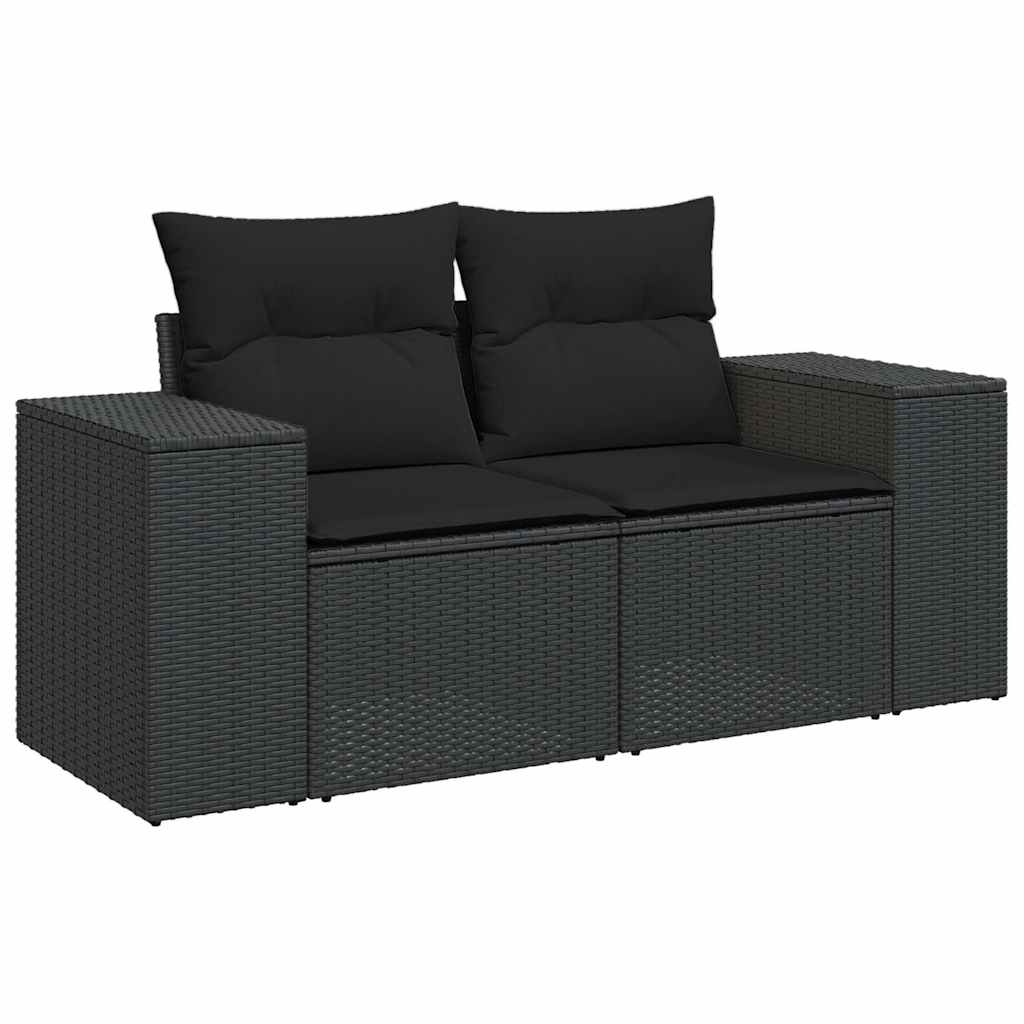 Vidaxl 5-Cz. Set da Salotto per Giardino, Cuscini, Rattan Nero PE
