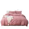 Japanese-Style Solid Color Skin-Friendly Dormitory Bedding Set: Sheet, Quilt Cover, and Pillowcase 