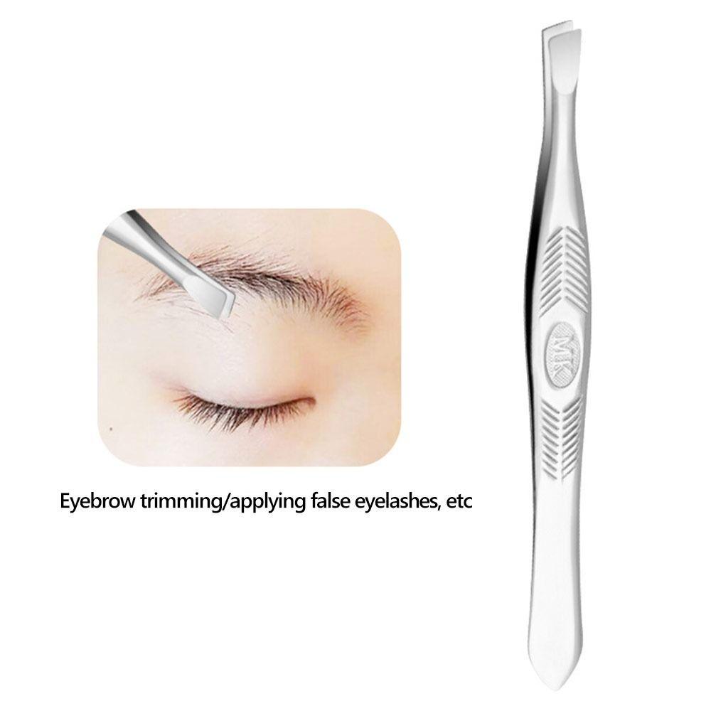 12PCS Straight Mouth/Diagonal Eyebrow Grooming Tweezers Hair Removal Tweezers  Makeup Tools