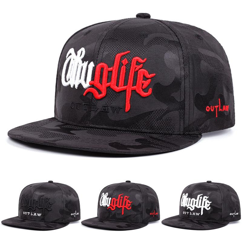 Mode Neue flache Krempe Hut Riot Life Bestickt Street Hip Hop Hut Sonnenschutz Dekoration Baseballkappe Unisex