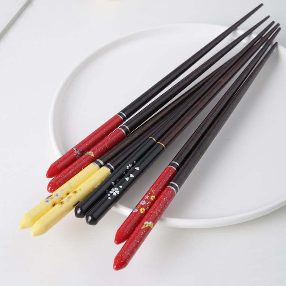 Tools Home Cherry Pattern Cooking Wood Wooden Chopsticks Sushi Chopsticks Dinnerware Tableware