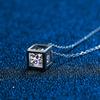 Square Hollow Cube Pendant Moissanite Necklace Silver Vvs Lab Diamond Necklace For Women Girls Gift Fine Jewelry