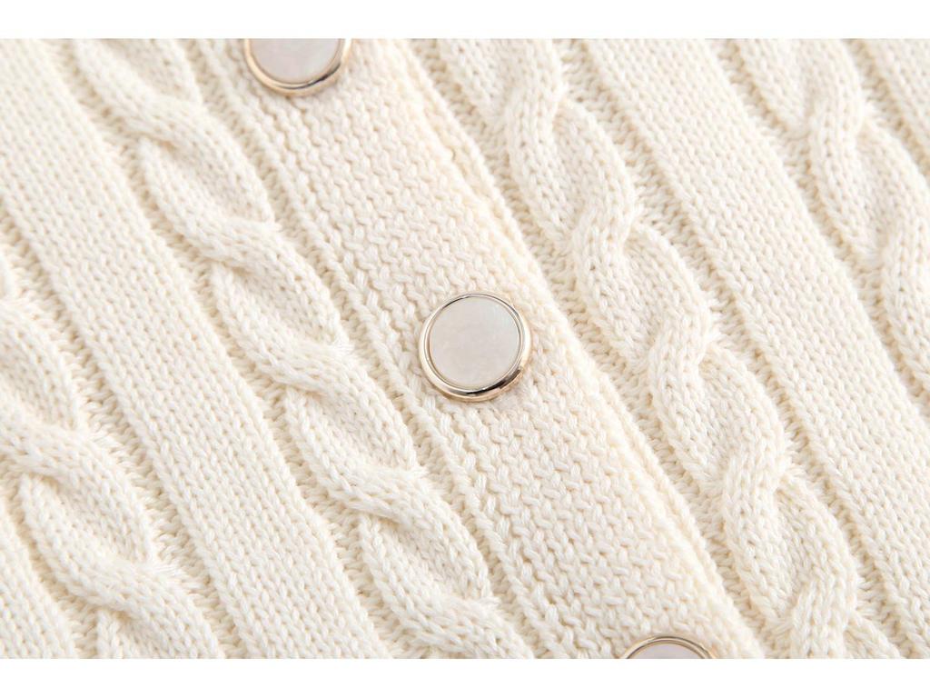 Unisex Baby Cotton Cable Knit Cardigan - Spring/Autumn Style