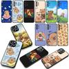 Cartoon Capybara CutePhone Cover Case for Apple iPhone 16 15 14 Plus 13 12 Mini 17 Pro Max + ProMax 16E Air 16+ Casing