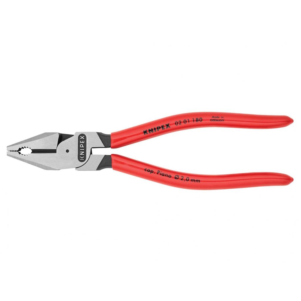 Knipex 02 01 Series High Leverage Combination Pliers, Plastic Coated Grip