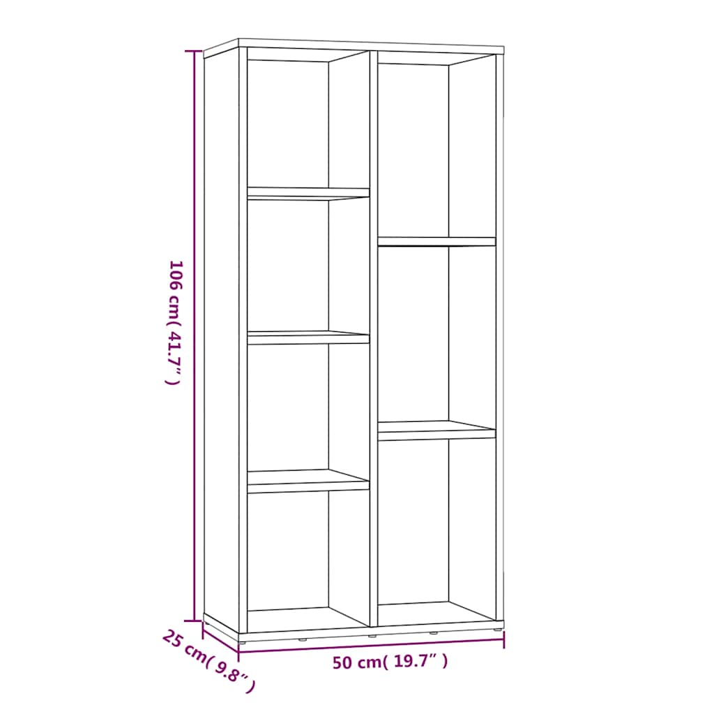 Bookshelf Gray Sonoma 50x25x106 Cm