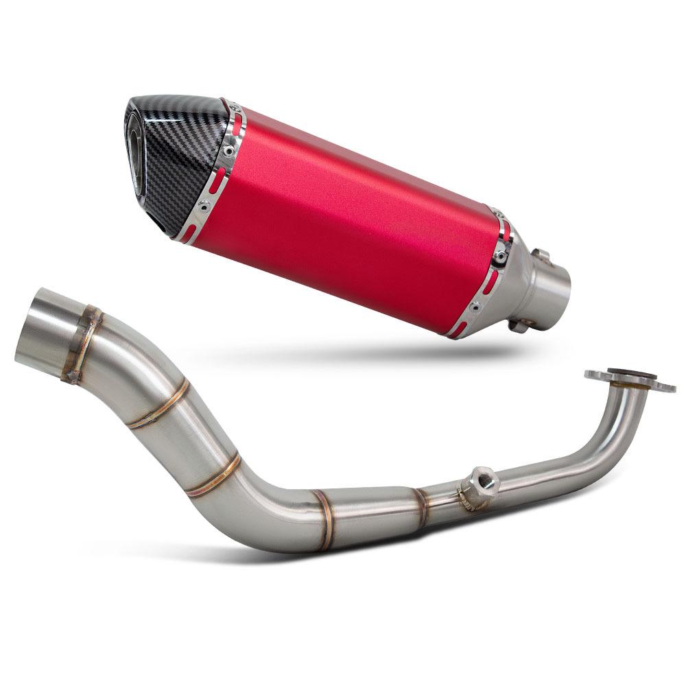370mm Small Hexagon Exhaust Pipe for Yamaha NVX155 with Integrated Backpressure