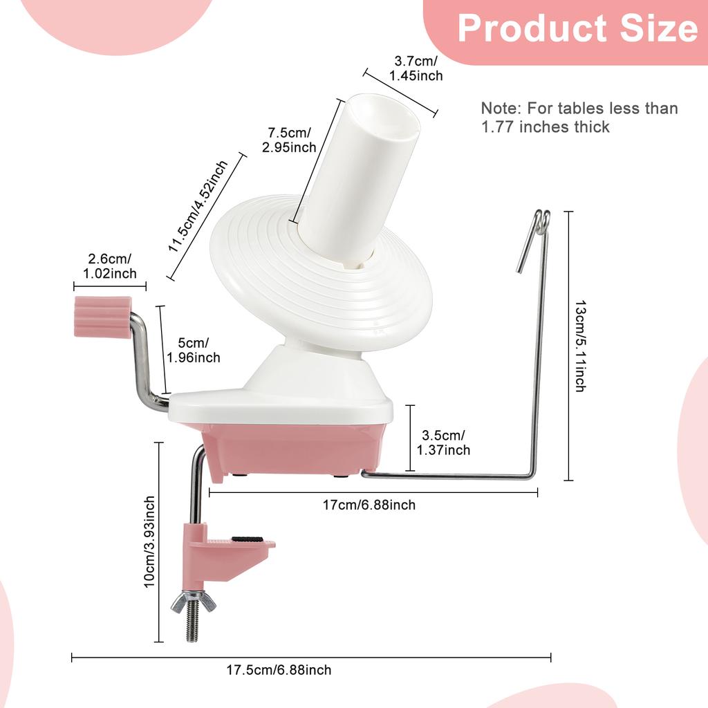 Yarn Winder Crocheting Yarn Wool Ball Winder Easy-to-Install Efficiently Yarn Cake Winder Make Neat Yarn Cake for Knitting