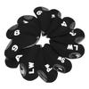 12 PCS Golf Club Head Covers Golf Iron Pole Number Cover Club Protective Head Cover Black
