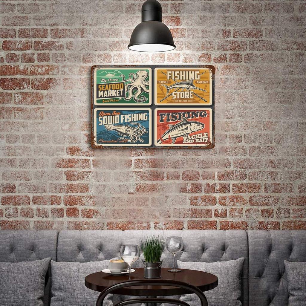 1-Pack shabby retro metal sign panel, 20×30cm and 30×40cm, rustic wall decor for garage, cafe or living room