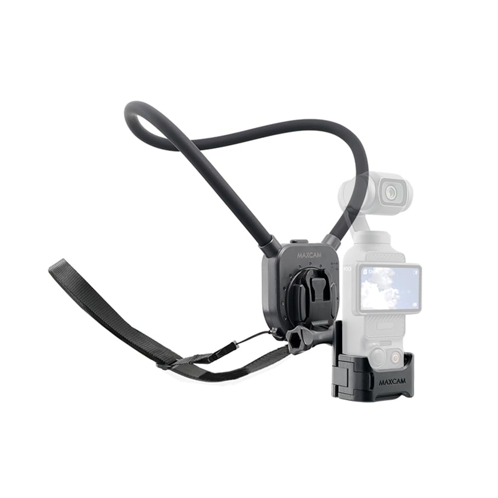 MAXCAM is a sports camera fishing view and accessory for DJI Osmo Pocket 3 and neck/chest strap, strap, first-person stand, cycling/hiking 4.
