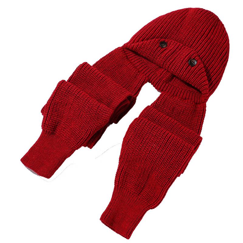 

Unisex Button Detail Knitted Hat & Scarf Set 56-58cm