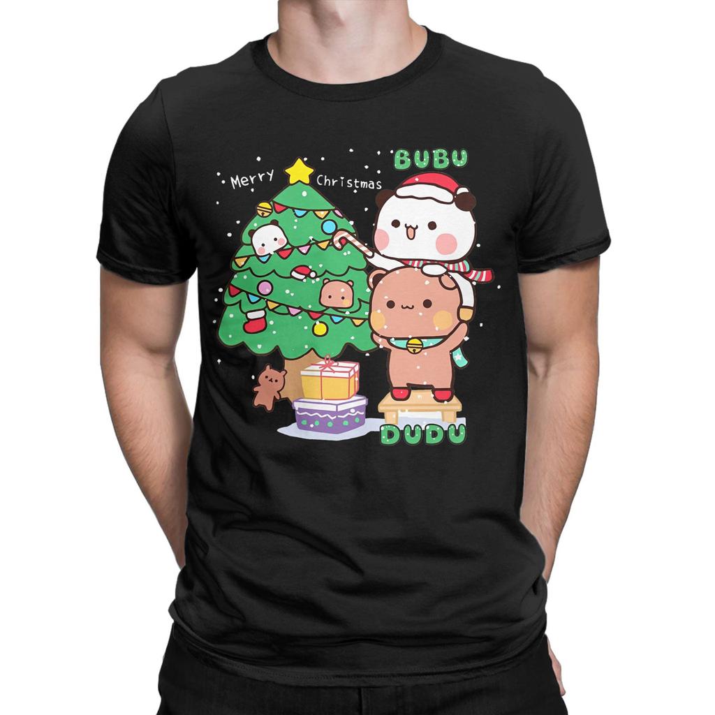 Men's T-Shirt Bubu Dudu Xmas Christmas Humorous Cotton Tee Shirt Short Sleeve  T Shirt Round Collar Clothing Plus Size