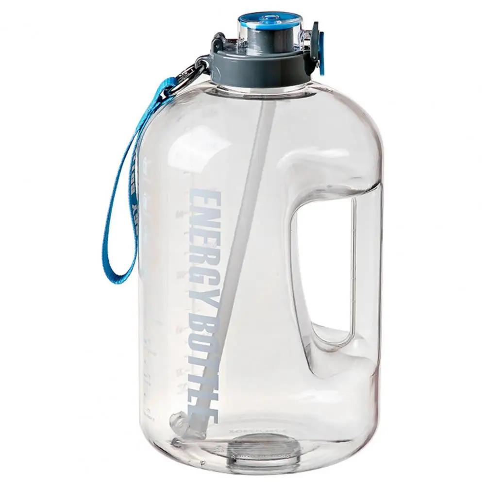 2.5L Sports Kettle with Lanyard Large Capacity Sports Bottle Outdoor Hiking Fitness Portable Water Drinking Jug with Straw