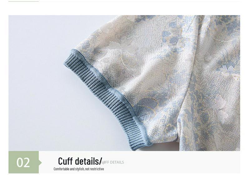 Women's Ice Silk Summer T-Shirt: Chic Short-Sleeved Blouse for Middle-Aged Moms (40-50+).