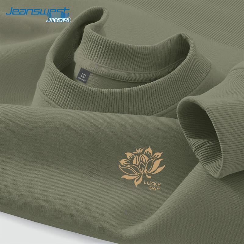 Jeanswest Men's Crew Neck Sweatshirt with Lotus Graphic