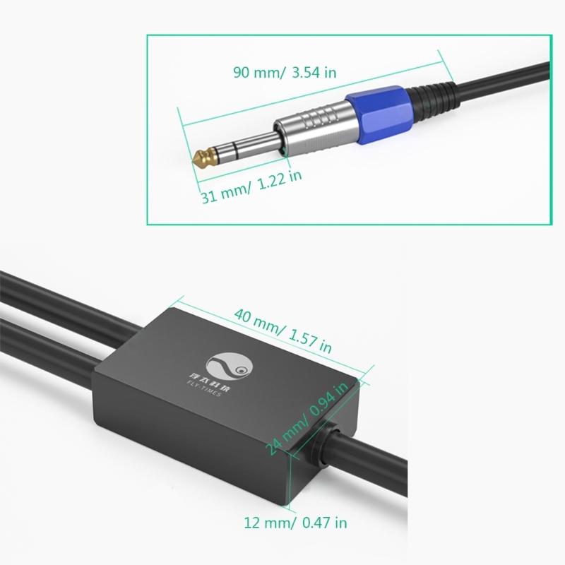 6.35mm 1/4inch Splitter Adapter Cable Male to Double Male Single Channel/Double Channel Stereo Y Type Aux Cord Wire