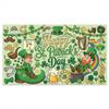 130x75cm St Patricks Day Coloring Tablecloth Shamrocks Lucky Giant Coloring Banner Giant Size DIY Paper Coloring Poster