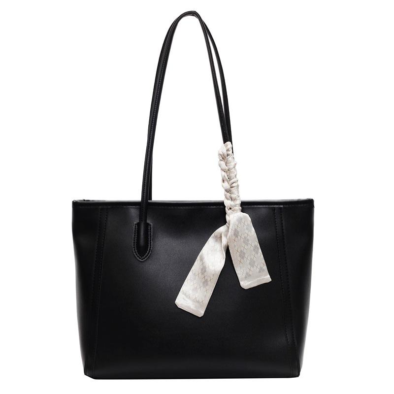 2025 new trendy casual large-capacity bag women's trendy contrasting color tote bag simple shoulder portable commuter bag