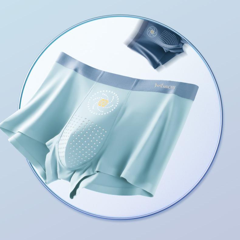 3pcs Men's Underwear Ice Silk Underwear with Seamless Flat Corner Shorts Boxer Brief