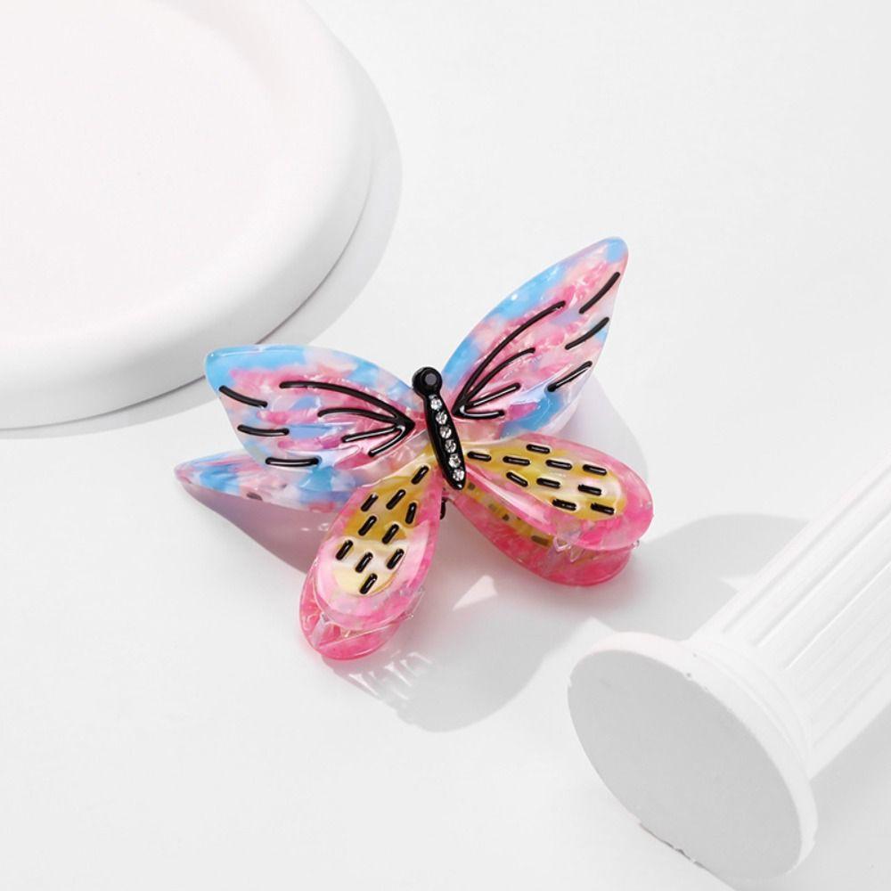 Korean Style Butterfly Acetate Hair Claw Sweet French Shark Clip Acetic Acid Hair Claw Daily