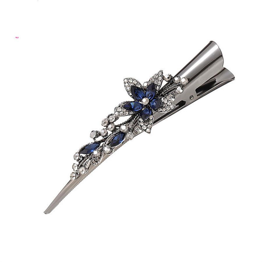 

Новый ретро большой металлический зажим-рог со стразами в корейском стиле, головной убор, модная и изысканная заколка-утиный клюв, аксессуар для волос