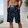 Men Plus Size Abstract Gradient Print Beach Shorts Elastic Waist Drawstring Loose Casual Shorts With Pockets For Swimming Surfing Summer Vacation