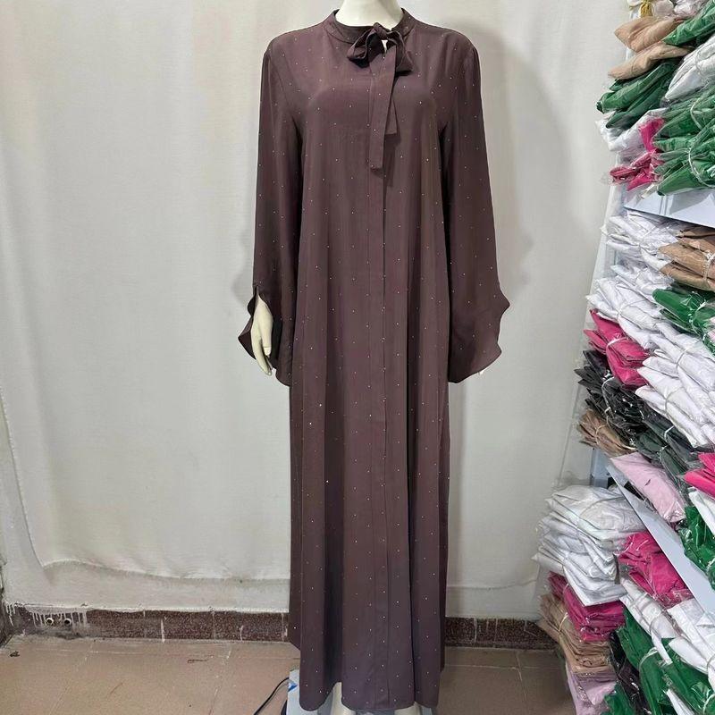 

Ближний Восток Новая Мода Шнуровка Круглый Вырез Длинные Рукава Платье Флэш Кружевное платье со шнуровкой и круглым вырезом Picture Color L