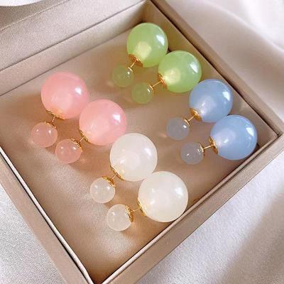 Chic Round Glass Earrings: Elegant, Versatile, and Stylish Two-in-One Design
