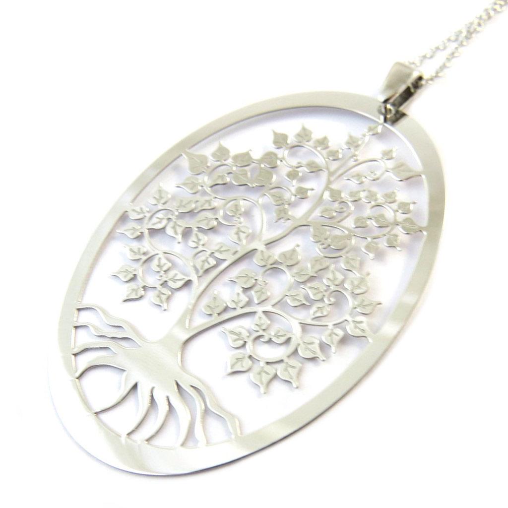 Les Trésors De Lily [P1918] - Collier Argent 'Arbre de Vie' argenté (rhodié)