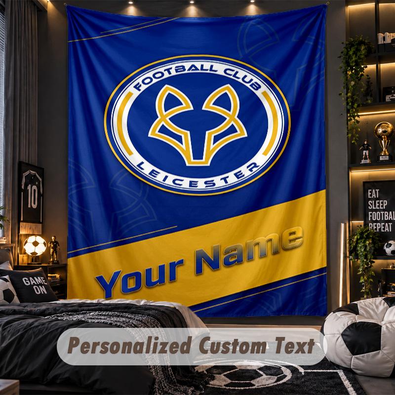 TapestryLeicester City Custom Name Text Personalized Wall Hanging Tapestry Home Wall Decor