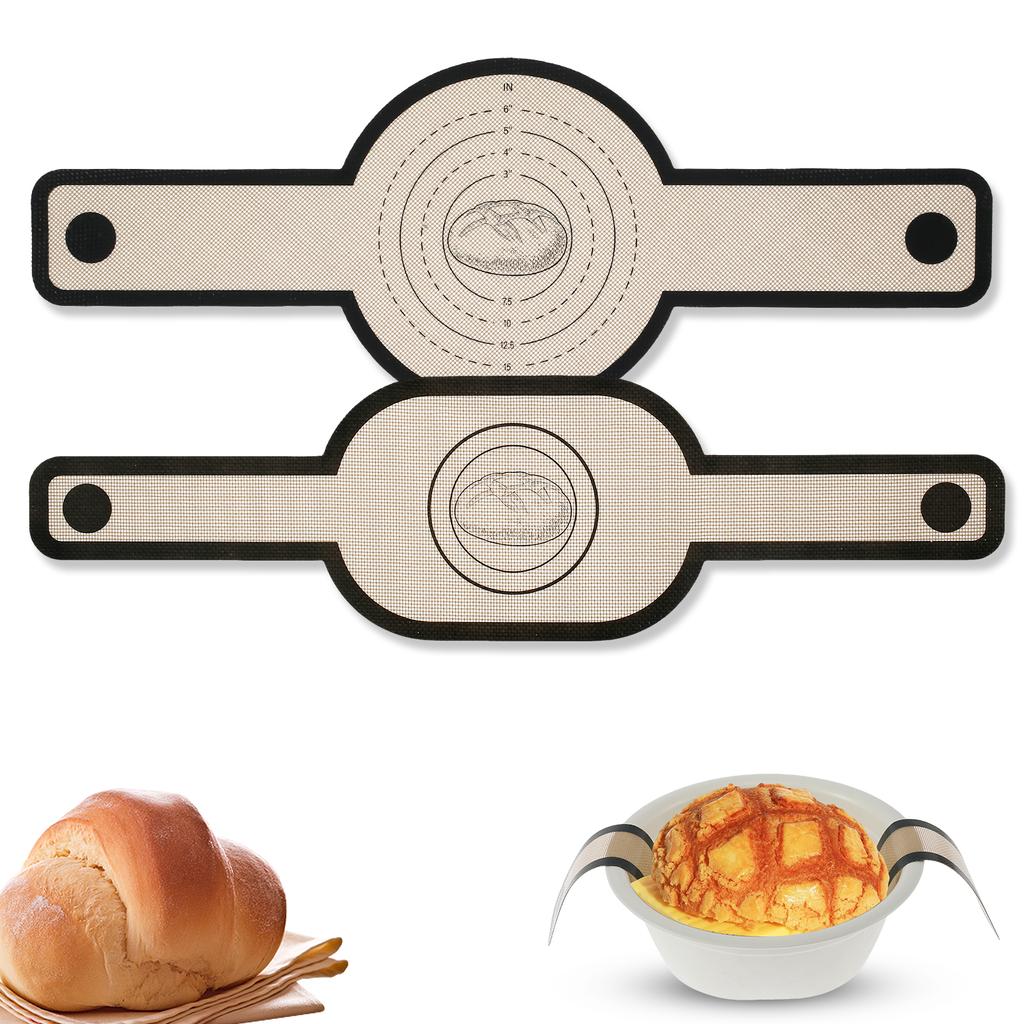 2 stk Silikonbrødmatte Langt håndtak Varmebestandig bakebrødslynge Surdeigsbakematter for deigbakst Cookie Kjøkkenverktøy