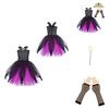 Girls' Halloween Vampire Costume Dress With Puffy Skirt Ursula Inspired Cosplay Outfit