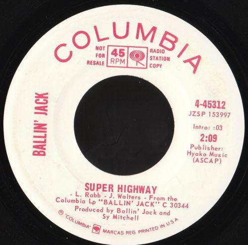 

7inch Record BALLIN JACK - Super Highway 445312PROMO Columbia 1970 US Rock Used