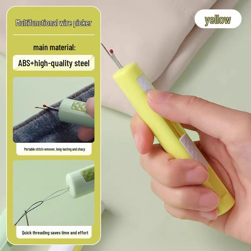 Two-in-One Seam Ripper & Needle Threader: Multifunctional Tool for Easy Sewing